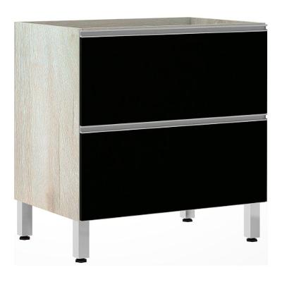 Balcão Sem Tampo 80cm Misto Basculante Lis Legno Crem e Preto Tx