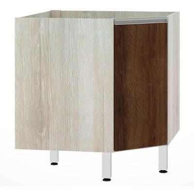 Balcão Sem Tampo Canto Diagonal Luciane Lis Legno Crema Com