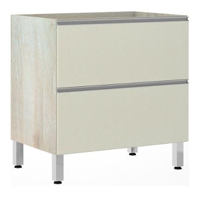 Balcão Sem Tampo 80cm Misto Basculante Lis Legno Crem e Kashmir