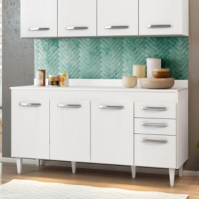 Balcão 150Cm Com Tampo Lisboa 4Pts 2Gav Branco - Lumil Móveis