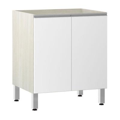 Balcão Sem Tampo 70cm Lis Legno Crem e Branco Mat