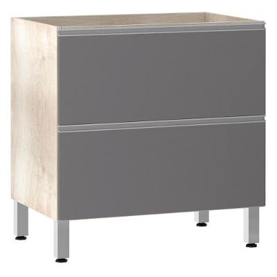 Balcão Sem Tampo 80cm Misto Basculante Lis Legno Crem e Cinza Puro