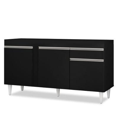 Balcão Gabinete Para Pia 150cm Sem Tampo 3 Portas 1 Gaveta