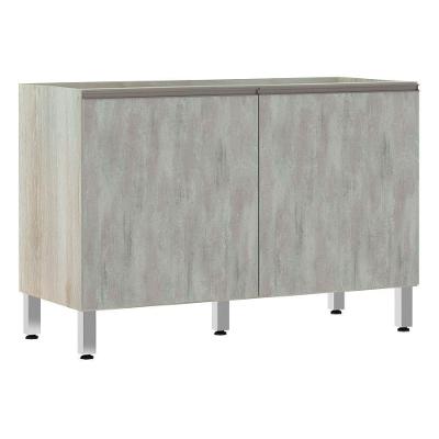 Balcão De Pia Sem Tamp 120cm Luci Legno Crem e Concreto