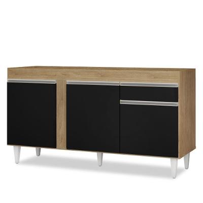 Balcão Gabinete Para Pia 150cm Sem Tampo 3 Portas 1 Gaveta