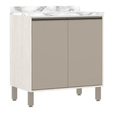Balcão e Tampo 80 Cm De Abrir 1 Prateleira Com Mocca Laca