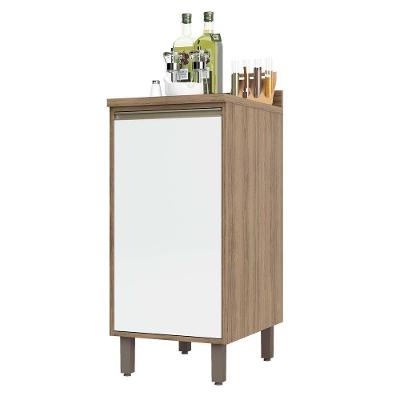 Balcão e Tampo 40 Cm De Abrir 1 Prateleira Mel Vanill e Branco