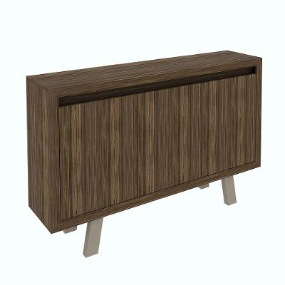 Balcão 3 Portas Para Escritório Home Office Mdp Nogal fendi