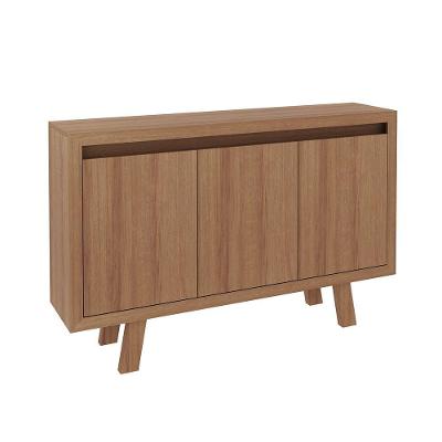 Balcão 3 Portas Para Escritório Home Office Mdp Amendoa
