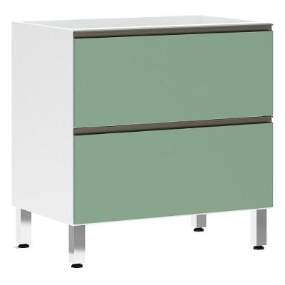 Balcão Sem Tampo 80cm Basculante Branco Com Verde Jade