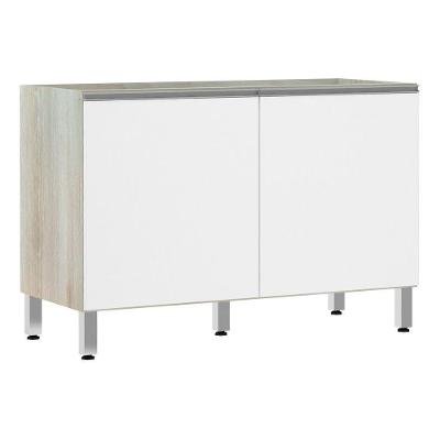 Balcão De Pia Sem Tamp 120cm Lis Legno Crem e Branco Mat