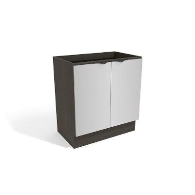 Balcão Nox 2 Portas Onix/steel 80cm X 52cm