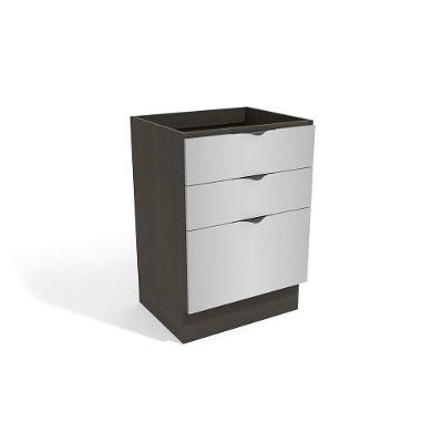 Balcão Nox 3 Gavetas Onix/steel 60cm X 52cm