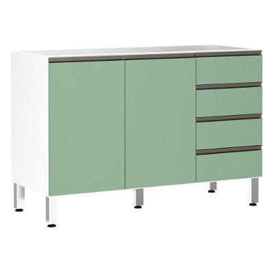 Balcão De Pia Sem Tamp 120cm Branco Com Verde Jade