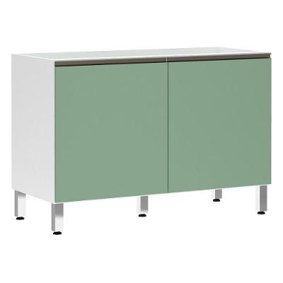 Balcão De Pia Sem Tamp 120cm Branco Com Verde Jade