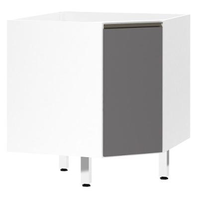 Balcão Sem Tampo Canto Diagonal Branco Com Cinza Puro