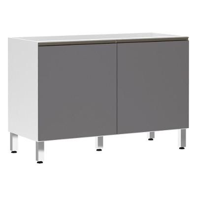 Balcão De Pia Sem Tamp 120cm Branco Com Cinza Puro