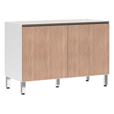 Balcão De Pia Sem Tamp 120cm Branco Com Cumaru