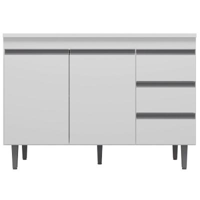 Balcão De Pia Cozinha 2 Portas Andréia 120Cm Branco S/Tampo