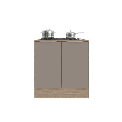 Balcão Com Tampo 2 Portas 80 Cm Ferrara Poliman Carvalho Oak E Fume
