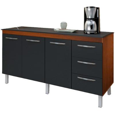 Balcao Com Tampo 160cm 9140x9320 Savana Preto Mobbs Savana Preto
