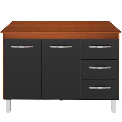 Balcao Com Tampo 120cm 9110x9300 Preto Savana Mobbs Preto Savana