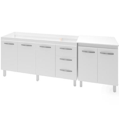 Balcao Pia 160cm E Multiuso 2 Portas 70cm Branco Mobbs Branco