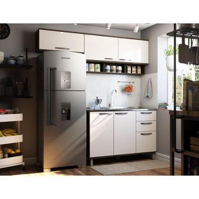 Cozinha 3 Pçs Armários Aéreos/Balcão Castanho C/Pérola
