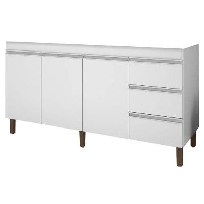 Balcão Gabinete Para Pia 159cm Karen 3 Portas P14 Branco - Mpozenato