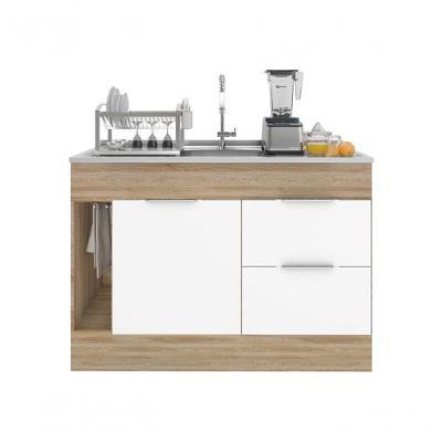 Balcão Flex 1,20M Para Pia Ferrara Carvalho Oak/Branco