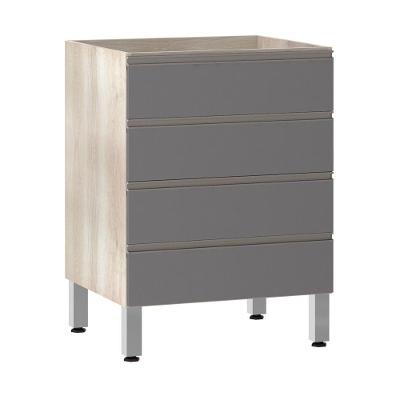 Balcão Sem Tampo 60cm Luci Legno Crem e Cinza Puro
