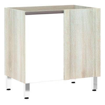 Balcão Sem Tampo Canto Reto Luciane 80cm Luci Legno Crem e Branco