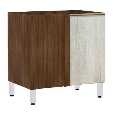 Balcão Sem Tampo Canto Reto 80cm Jade Com Legno Crema