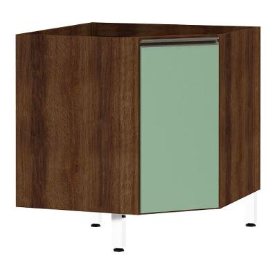 Balcão Sem Tampo Canto Diagonal Jade Com Verde Jade