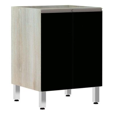 Balcão Sem Tampo 60cm Luci Legno Crem e Preto Tx