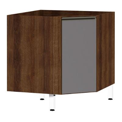 Balcão Sem Tampo Canto Diagonal Jade Com Cinza Puro