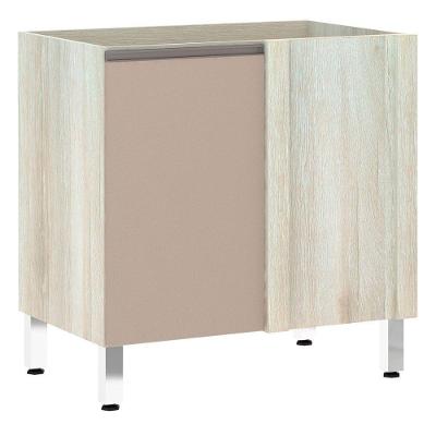 Balcão Sem Tampo Canto Reto Luciane 80cm Luci Legno Crem e Connect