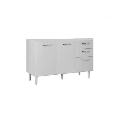 Balcão Para Pia Mila 118 2 Portas 3 Gavetas Branco Uv
