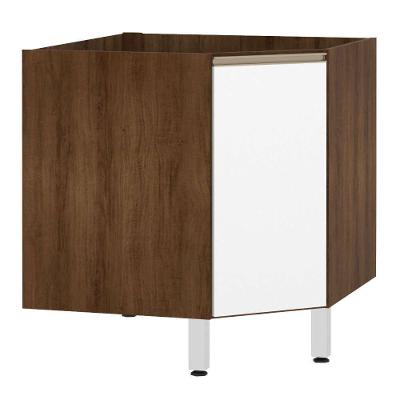 Balcão Sem Tampo Canto Diagonal Jade Com Branco