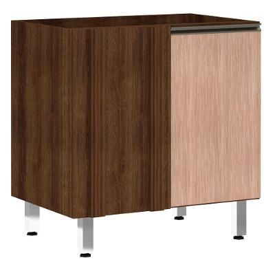 Balcão Sem Tampo Canto Reto 80cm Jade Com Cumaru