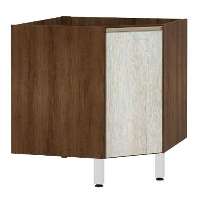Balcão Sem Tampo Canto Diagonal Jade Com Legno Crema