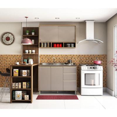 Cozinha Completa 4 Peças E Balcão Gra E Nogueira