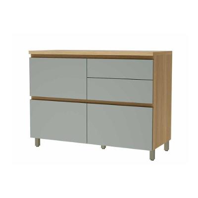 Balcão de Cozinha Rainha 1 Porta e 4 Gaveta c/ Tampo 120 cm Nature/Verde - Nesher