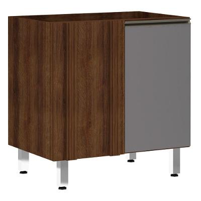 Balcão Sem Tampo Canto Reto 80cm Jade Com Cinza Puro