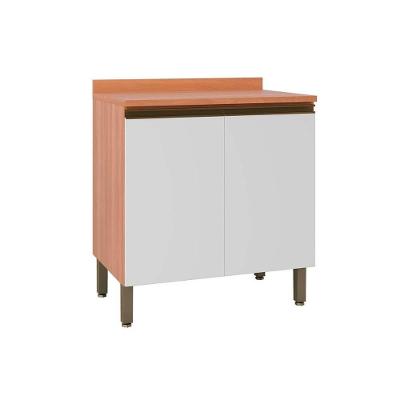 Balcão de Cozinha Macadâmia c/ Tampo e 2 Portas 80cm Freijo/Branco - Telasul