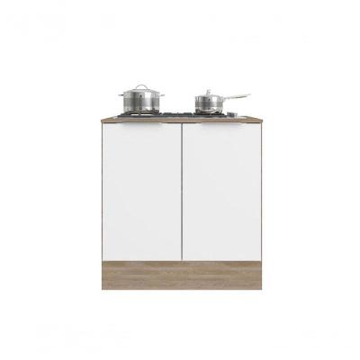 Balcão Cooktop 0,80Cm C/ Tampo Ferrara Carvalho Oak/Branco