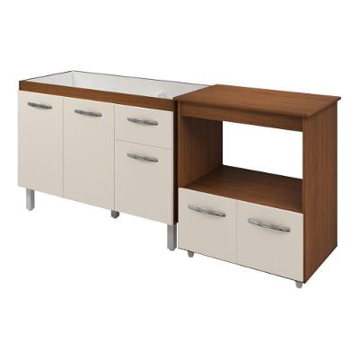 Armário Gabinete Pia De 120 Cm C/ Balcão Multiuso MicrOndas Forno Elétrico Ângela Frente OffWhite