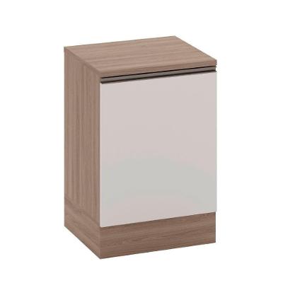 Balcão Com Tampo 58 Cm 1 Porta Etna Poliman Móveis Carvalho Oak E Off White