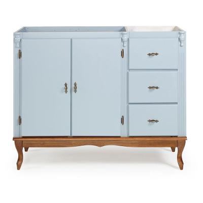 Balcão Para Pia Copenhagen 2 Portas E 3 Gavetas - 1042 Laca - Azul Bebê