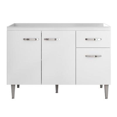 Balcão Gabinete Gabriela 120cm Sem Tampo 3 Portas Branco